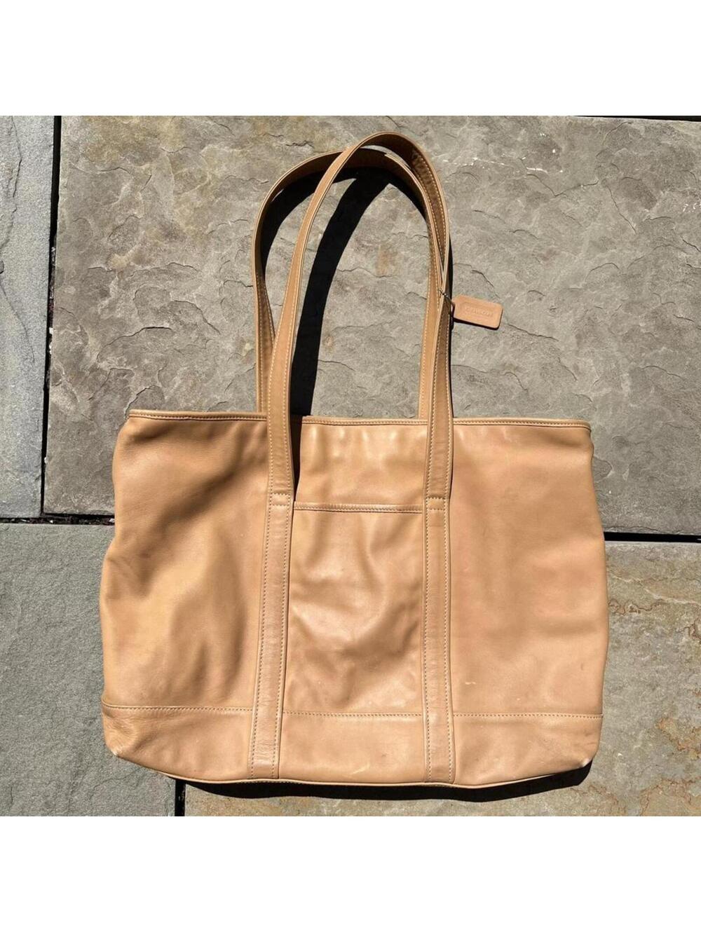 Vintage Y2K Coach Tan Leather Tote
